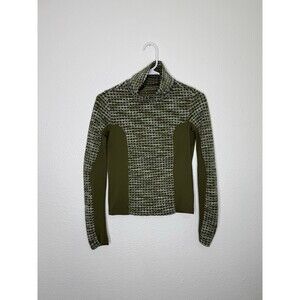 Nike Pro Hyperwarm Pullover Top Long Sleeves Funnel Neck Green Womens Size XS